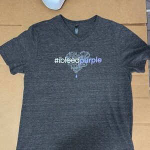 Younique Gray #ibleedpurple V-Neck T-Shirt
